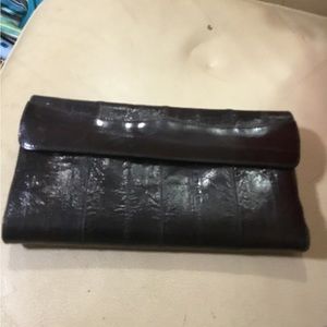 EEL SKIN WALLET Dark Chocolate Brown😱